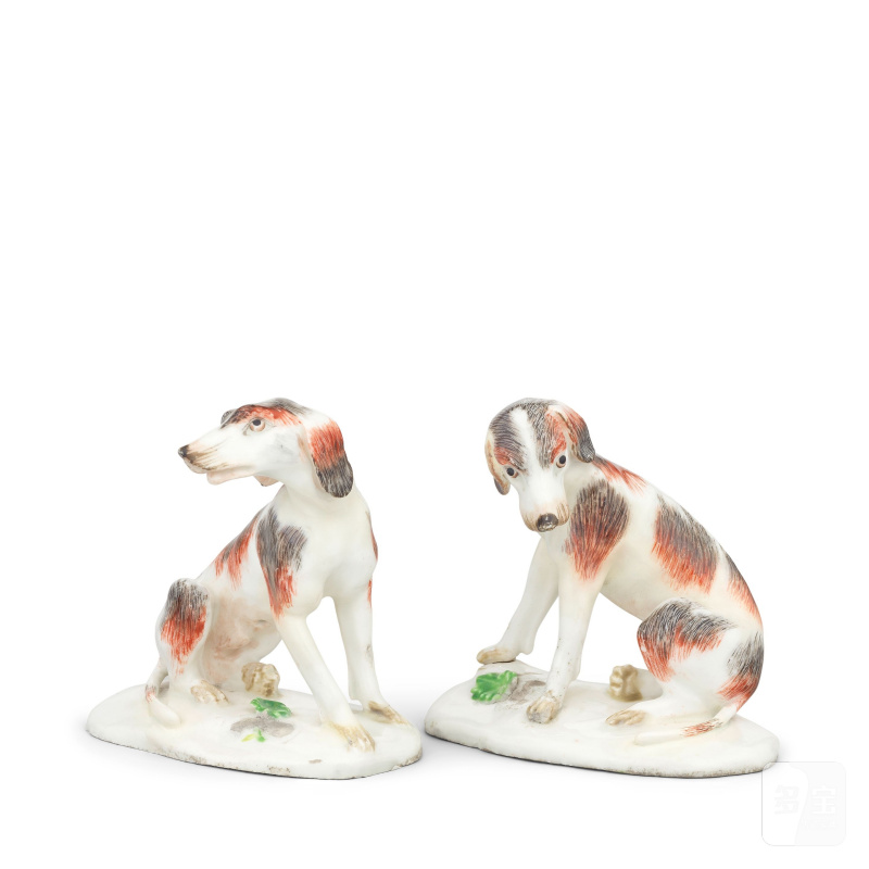 A rare pair of Bow models of 'Dismal Hounds', circa 1758-60 - 图6